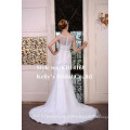 Hot popular sequins tulle elegant boat neck mermaid grown bridal's wedding dress.